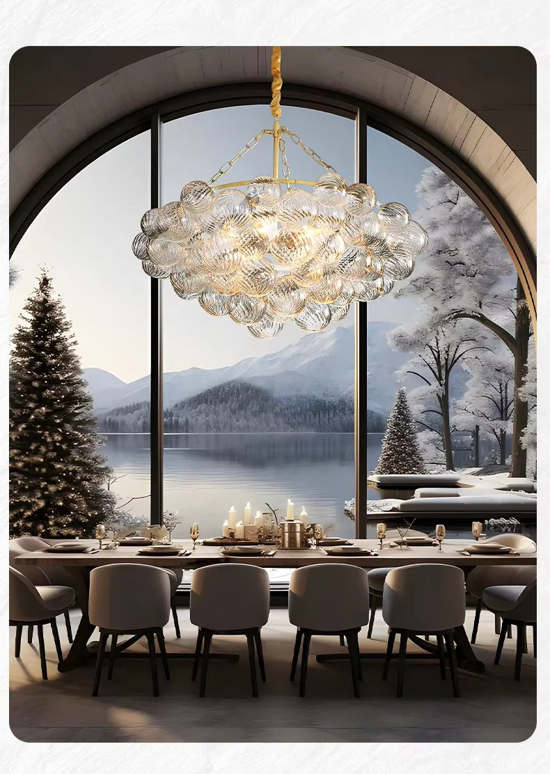 Colette Floating Bubbles 4-Tier Glass Chandelier