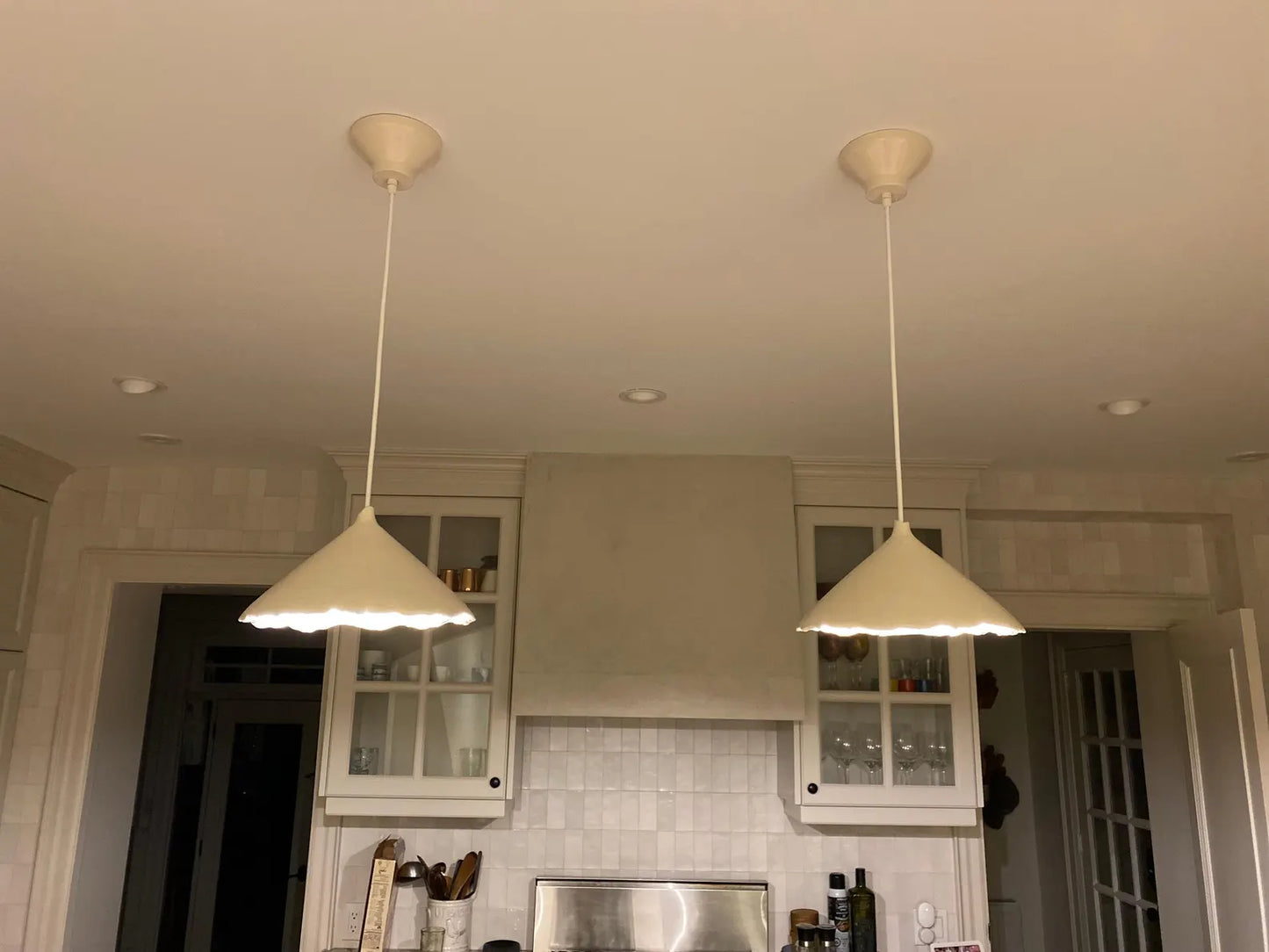 Rustic White Ceramic Pendant Light – Organic Modern Style