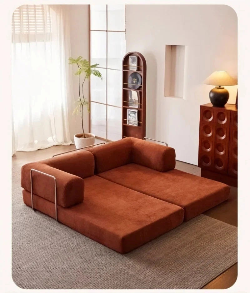 Foldable Corduroy Sofa Bed – Modern Minimalist Living Room Seating for Small Spaces