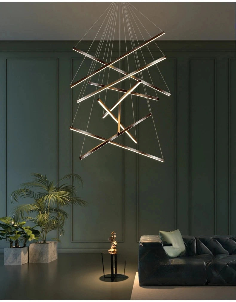 Hoell Geometry Layered Multi-Layers LED Chandelier, Black