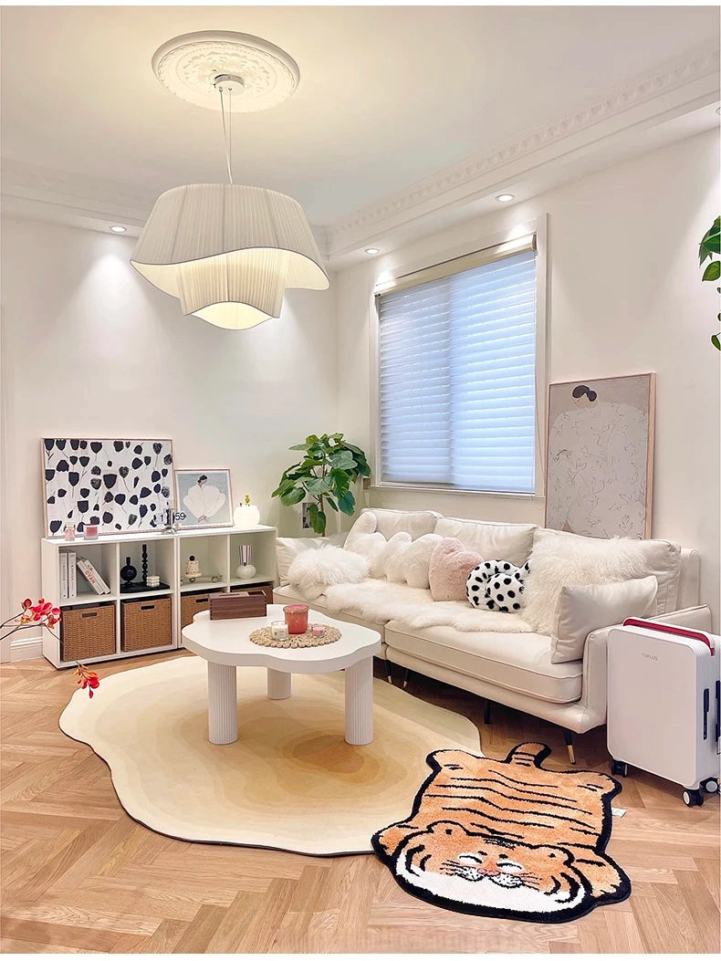 Double-Layer Pleated Fabric Pendant Light