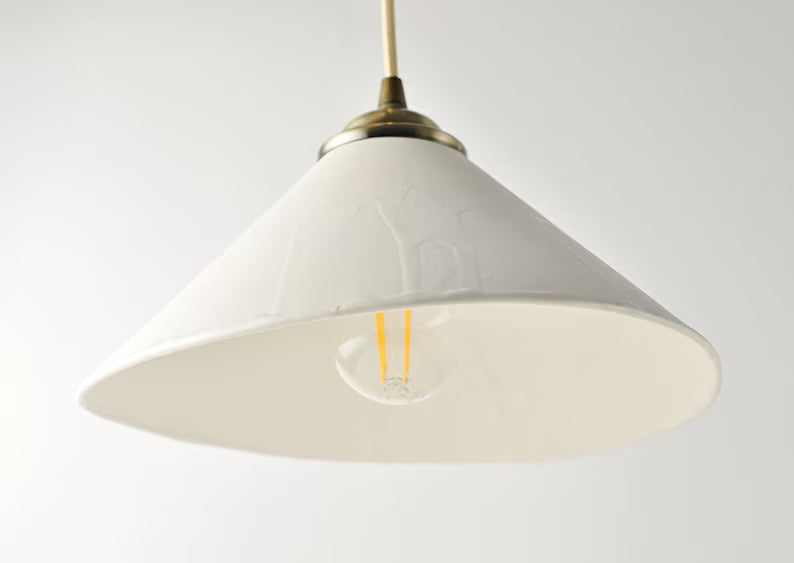 Rustic White Ceramic Pendant Light for Kitchen & Dining