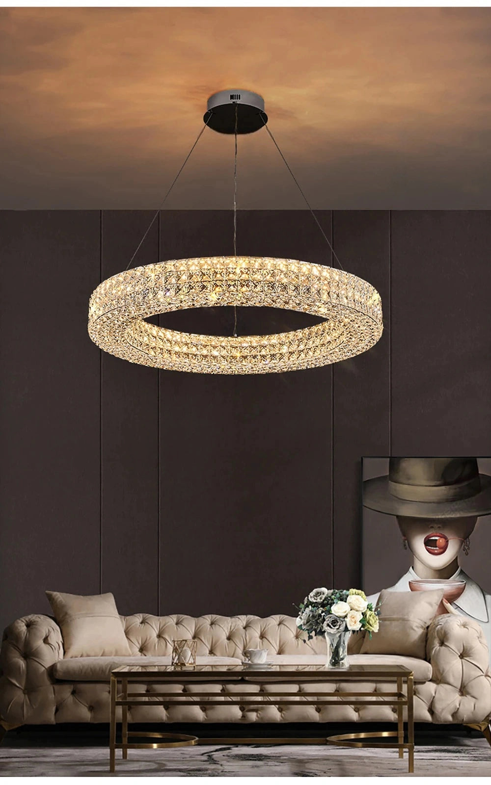 Cassia Ring Crystal Chandelier