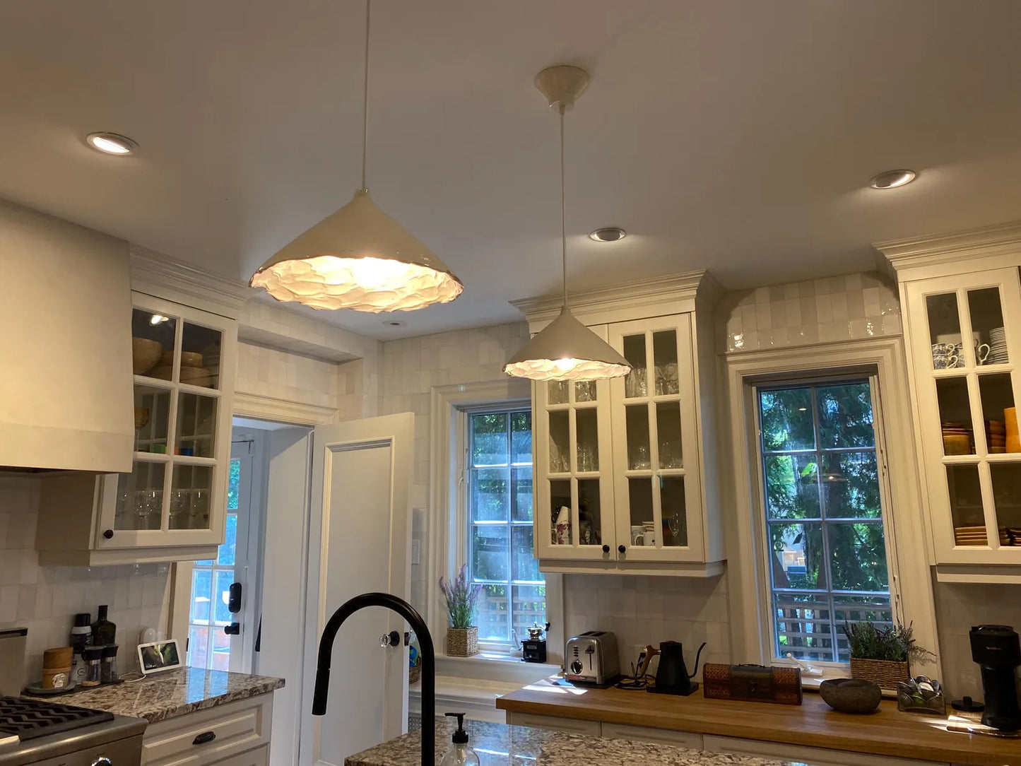 Rustic White Ceramic Pendant Light – Organic Modern Style