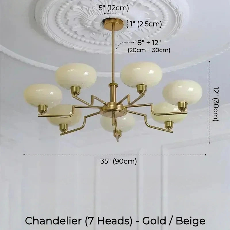 Oria Bauhaus Glass Chandelier & Wall Sconce