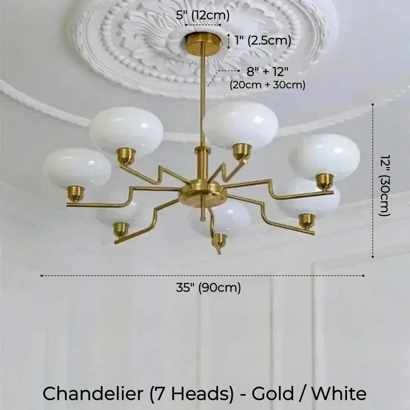 Oria Bauhaus Glass Chandelier & Wall Sconce