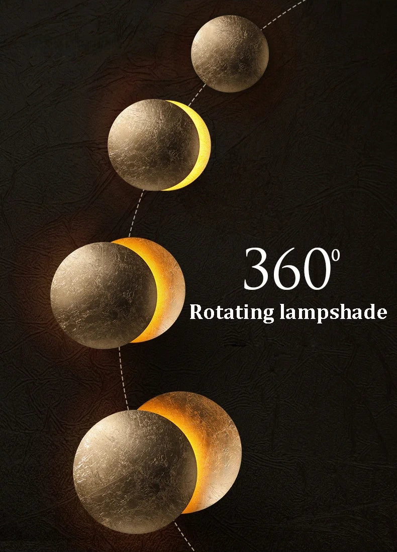Moon Phase Metal Wall Lamp