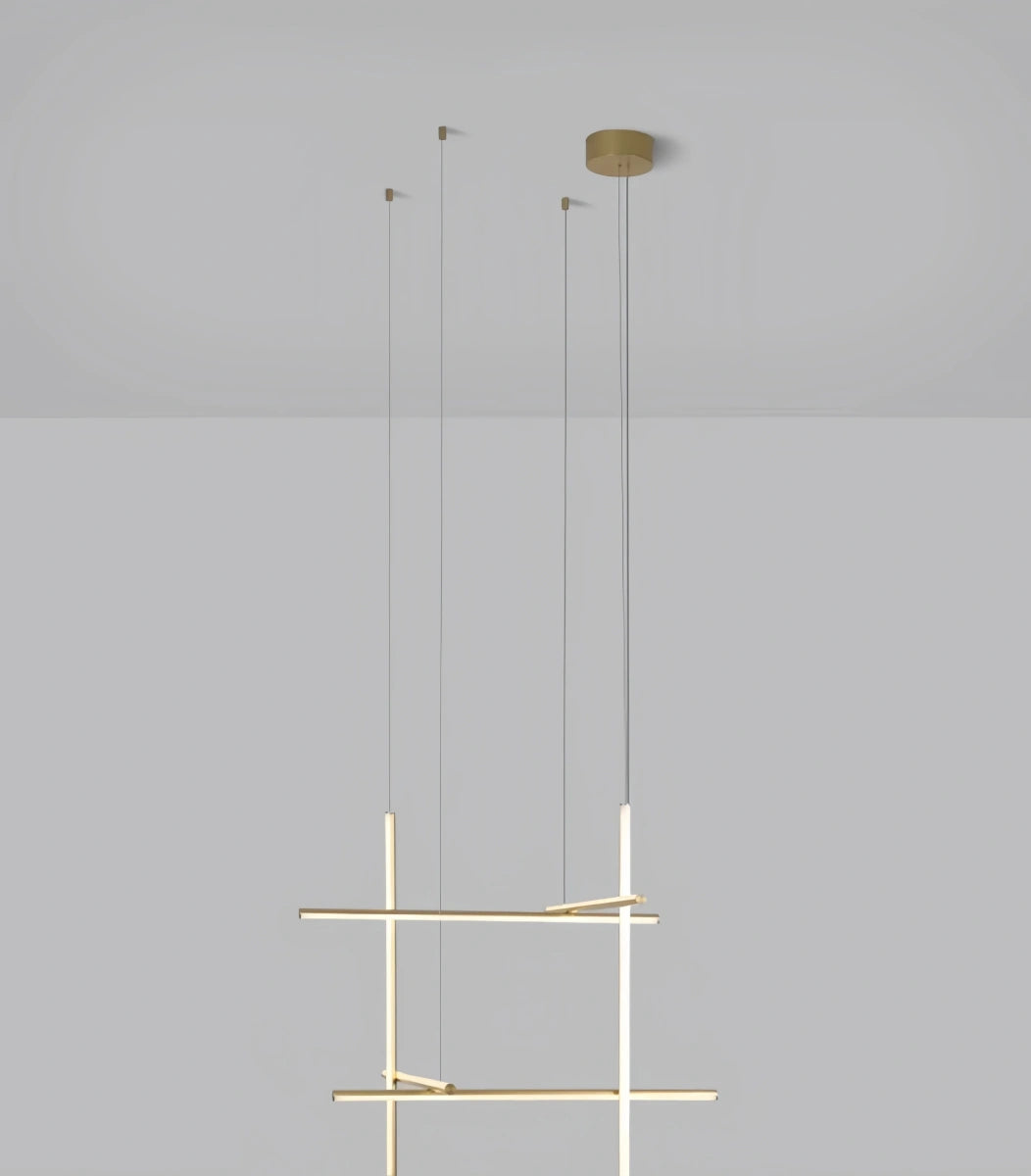 Minimalist Modular Aluminum Tube LED Chandelier