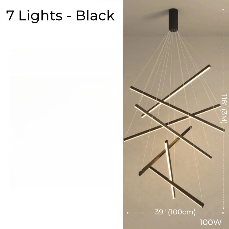 Hoell Geometry Layered Multi-Layers LED Chandelier, Black