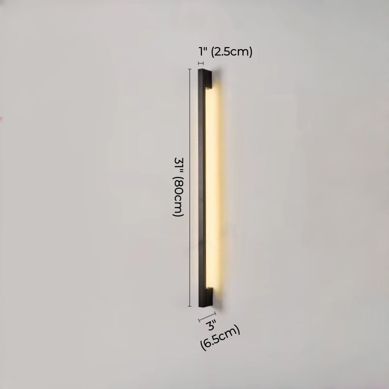 Minimalist Slim Black Waterproof LED Wall Light