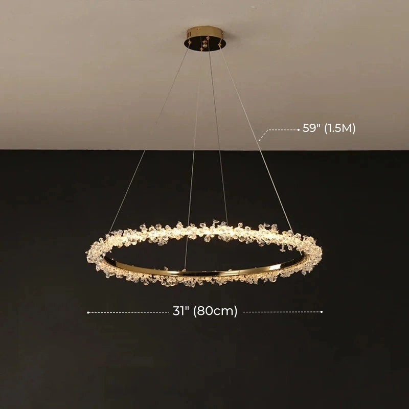 Starveil Crystal Pebbles Ring LED Chandelier