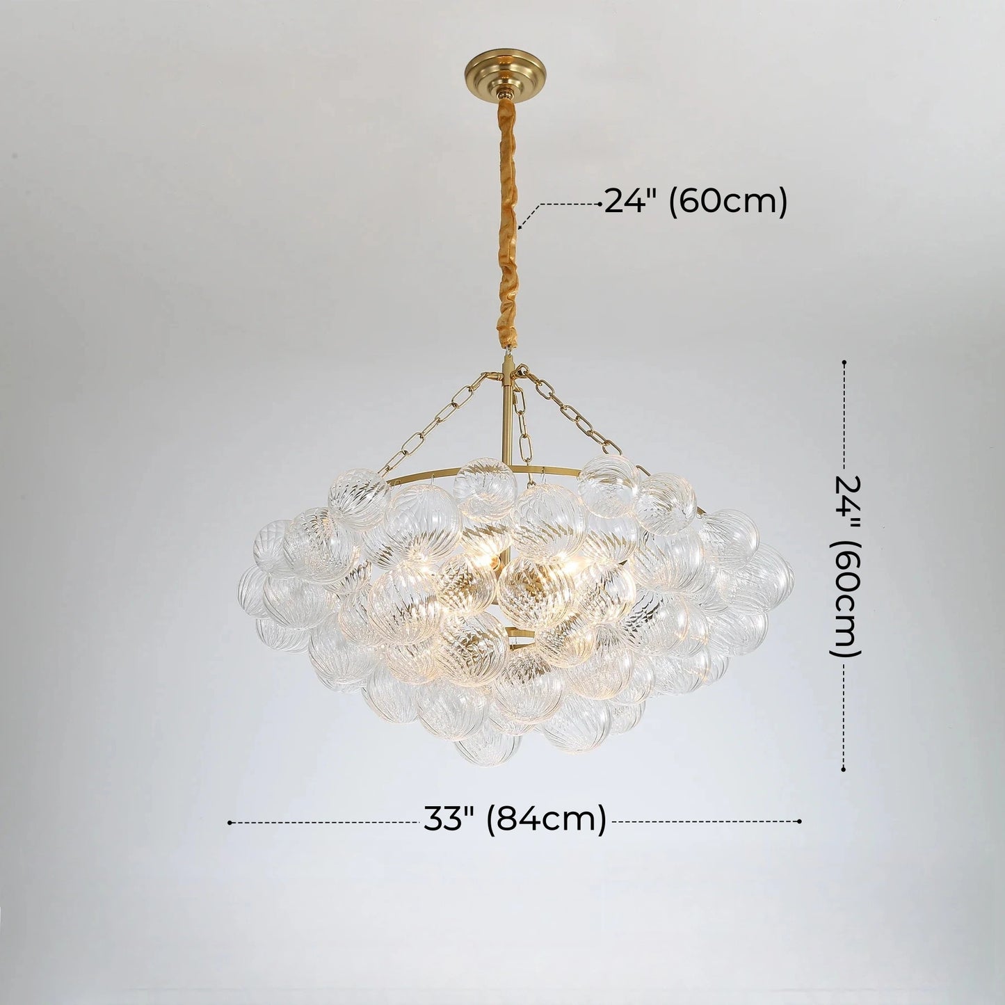 Colette Floating Bubbles 4-Tier Glass Chandelier
