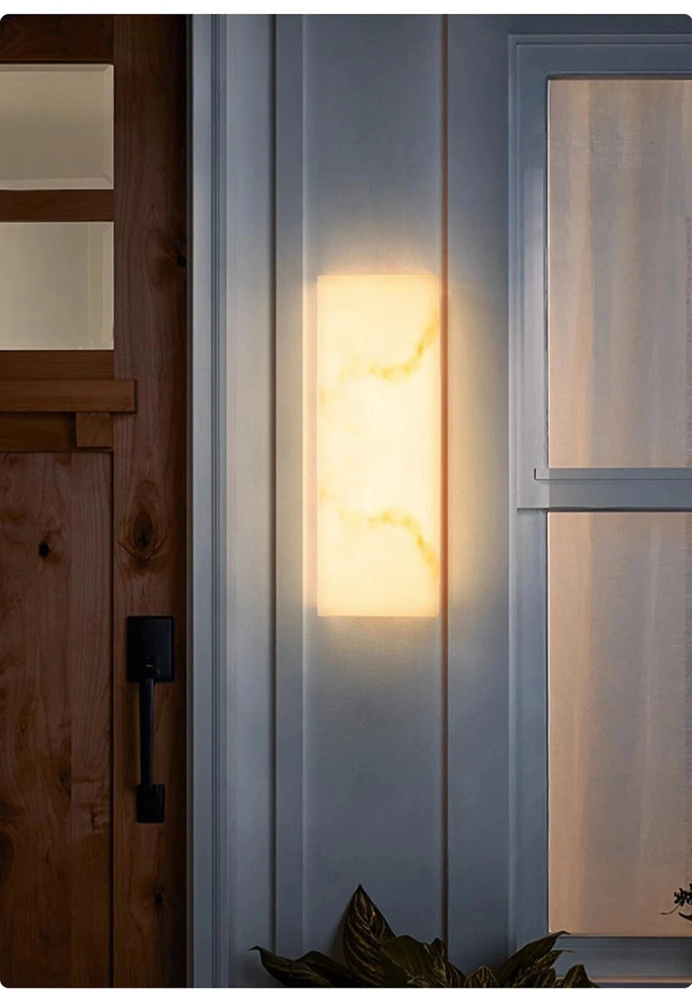 Outdoor Alabaster LED Wall Sconce, Waterproof