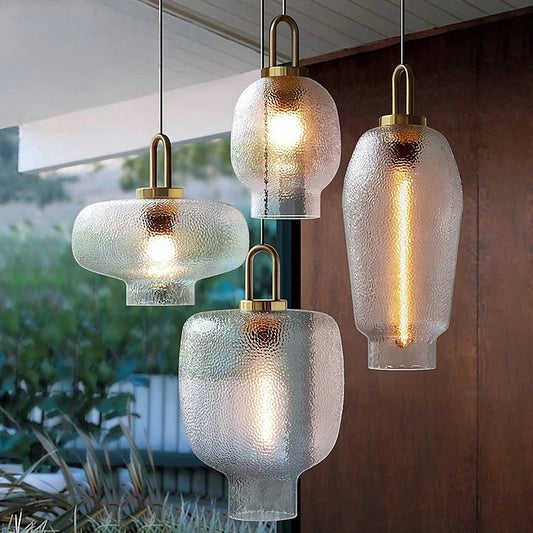 Ripple Frosted Glass Kitchen Island Pendant Light
