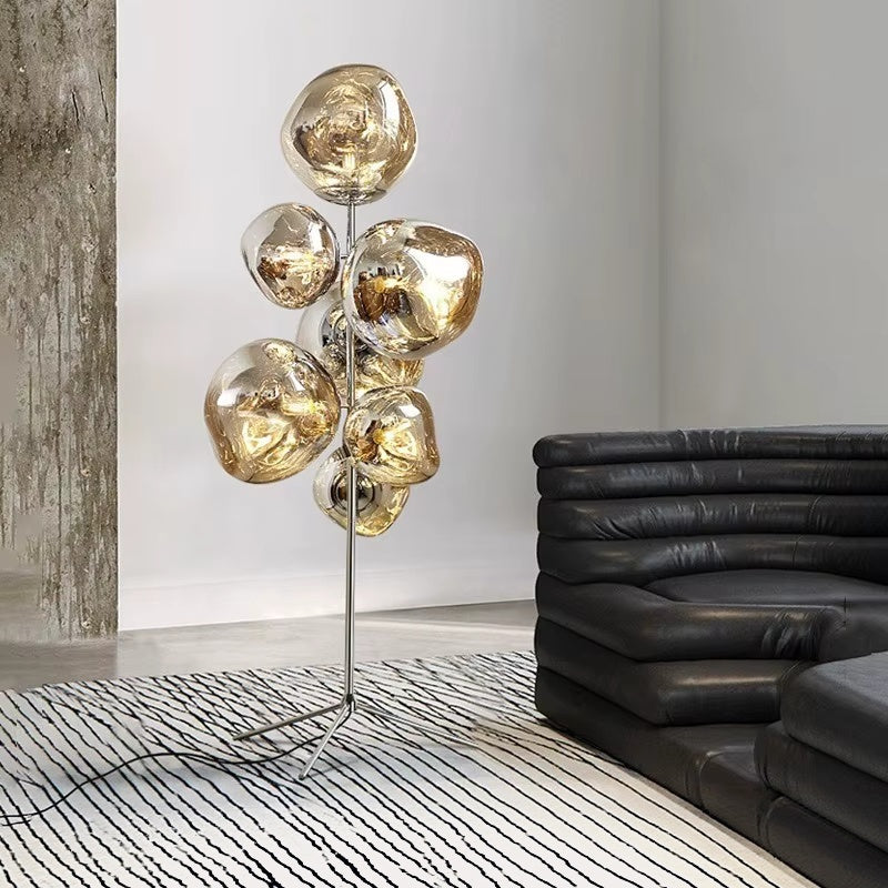Tambora Lava Floor Lamp with Low-Profile Tripod Base