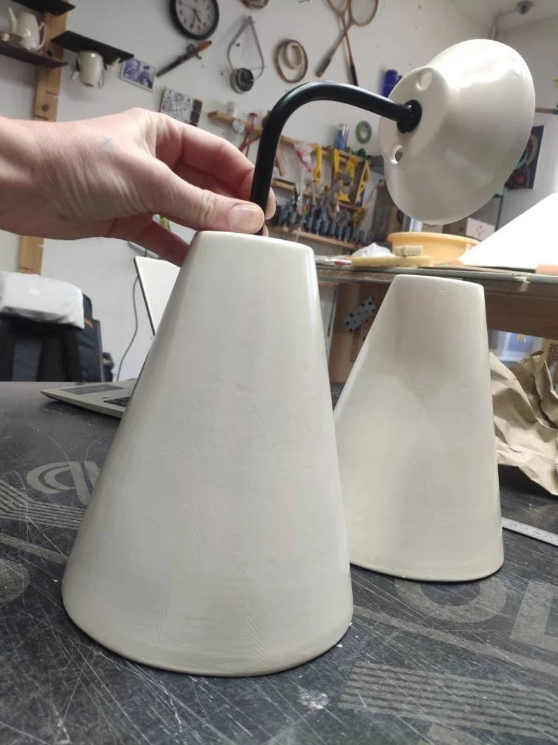 Rustic White Bathroom Wall Sconce