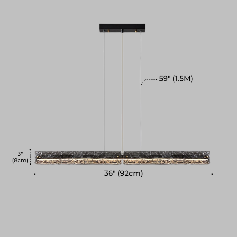 Bling Textured Glass LED Pendant Light for Dining Room