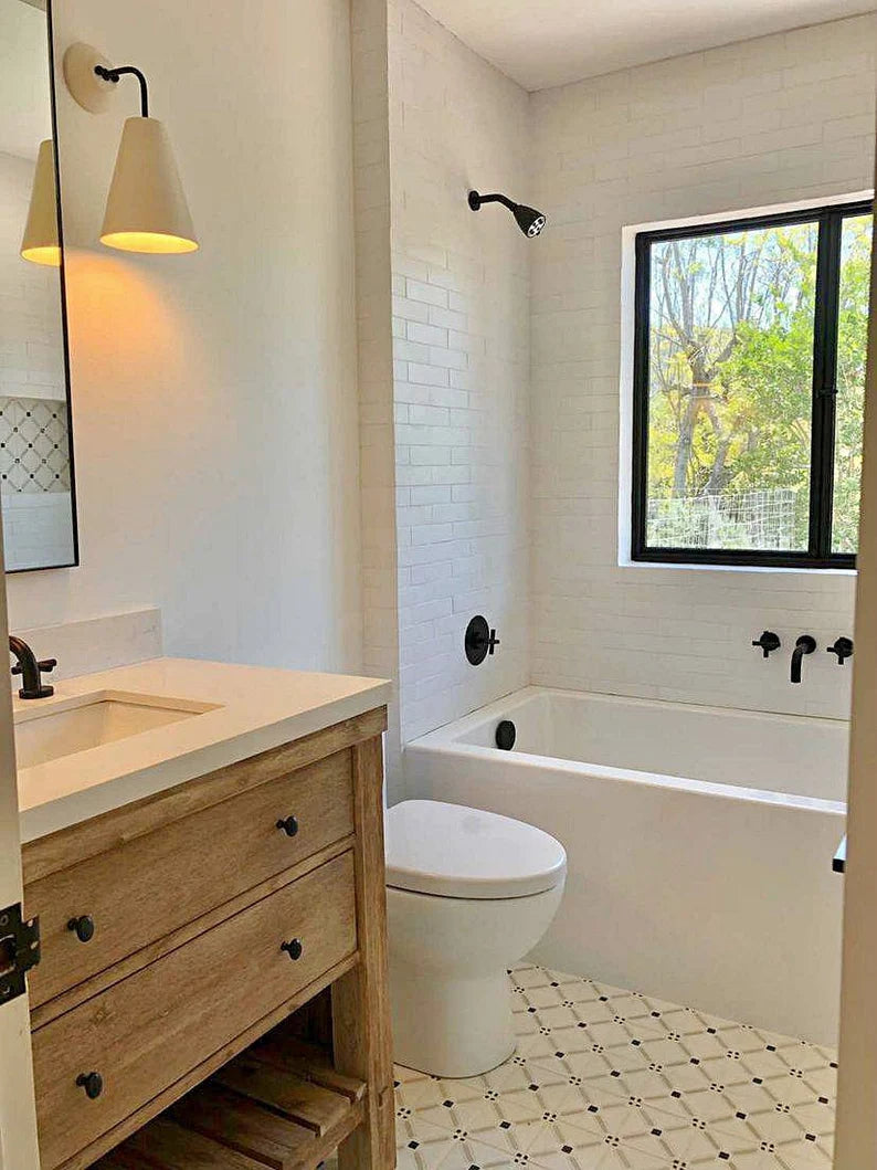 Rustic White Bathroom Wall Sconce