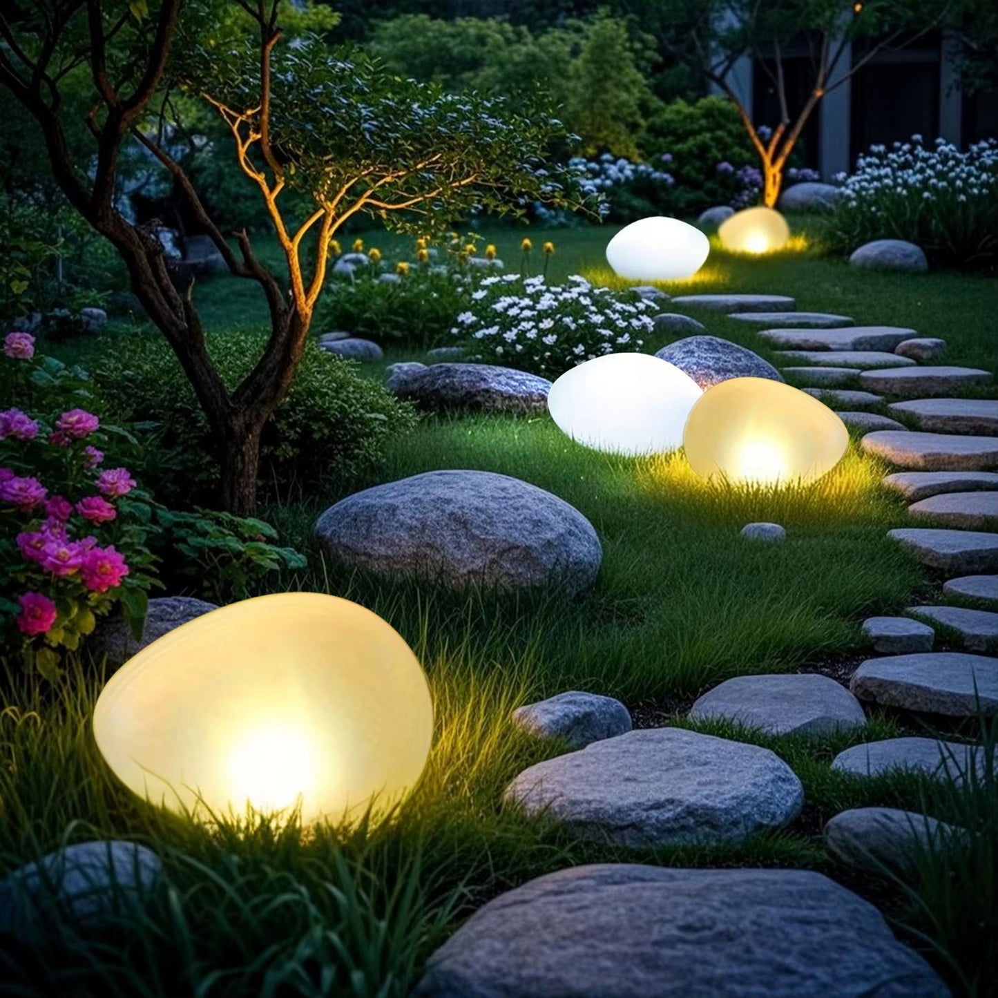 Solar Decorative Stone Garden Light