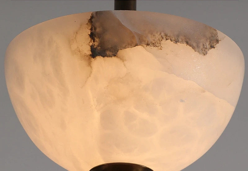 Celeste Double Dome Alabaster Pendant Light