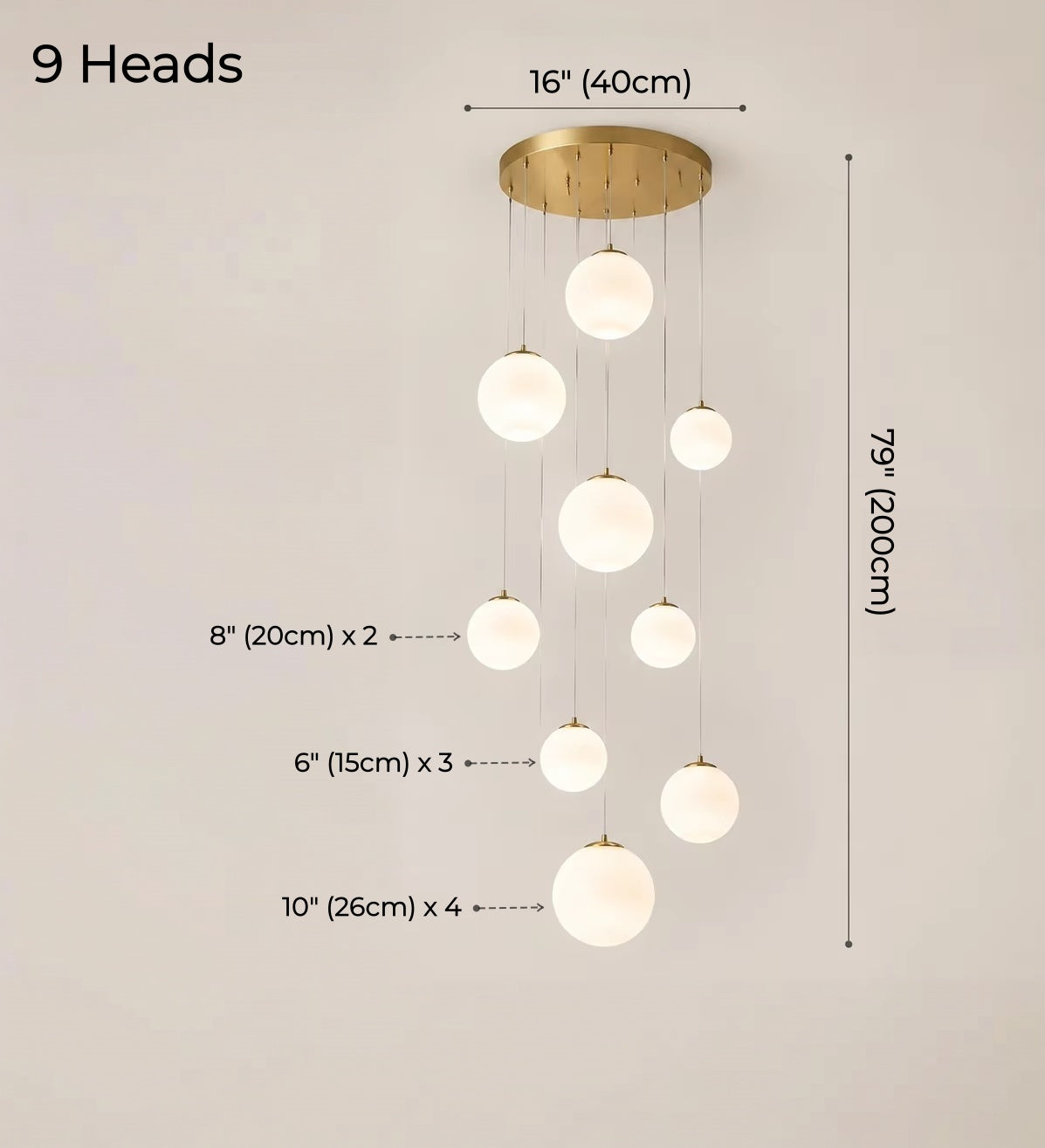 Nordic Minimalist Stone-Looking Hanging Lights for Staircase – Gold Finish