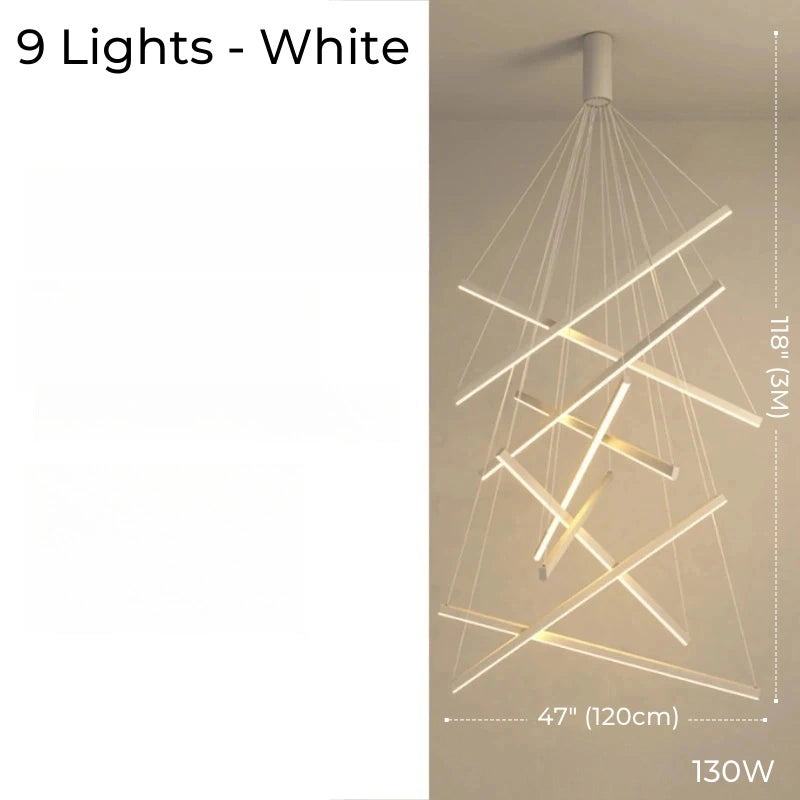 Hoell Geometry Layered Multi-Layers LED Chandelier, Black