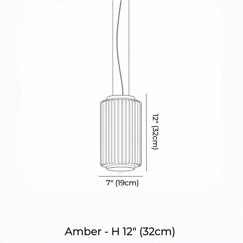 Mallory Column Glass Vertical Pendant Light