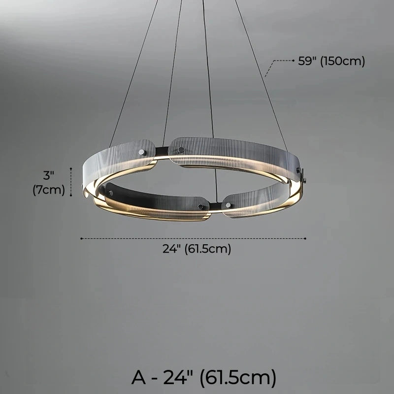Aureon Ring LED Glass Pendant Light, Dimmable