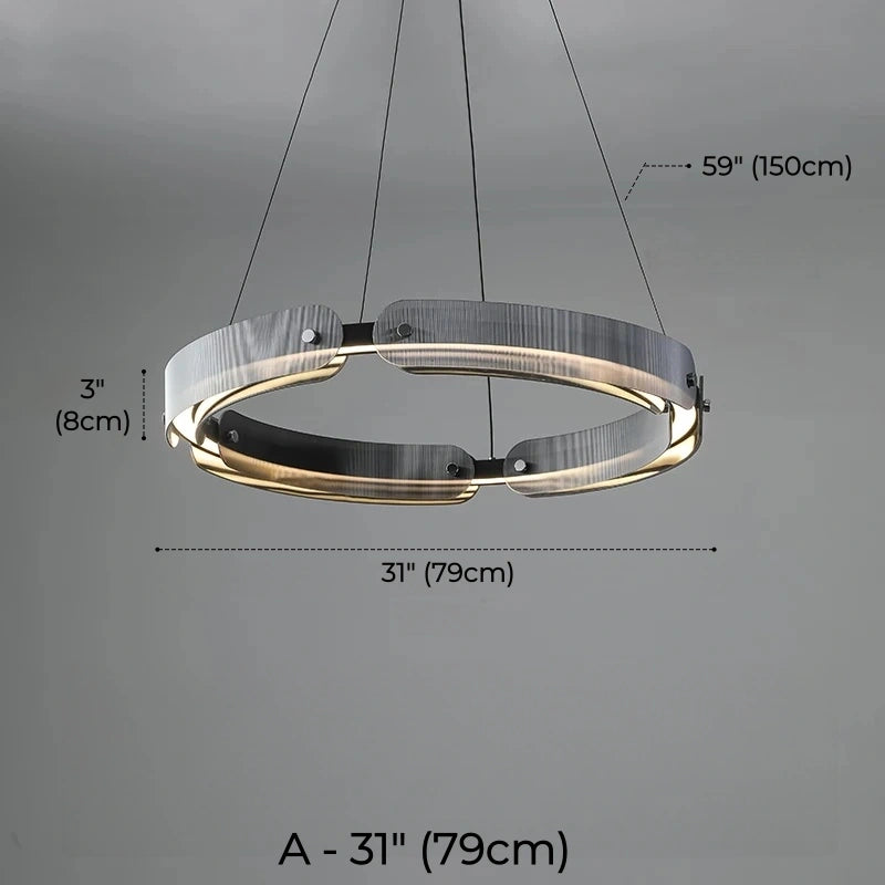 Aureon Ring LED Glass Pendant Light, Dimmable