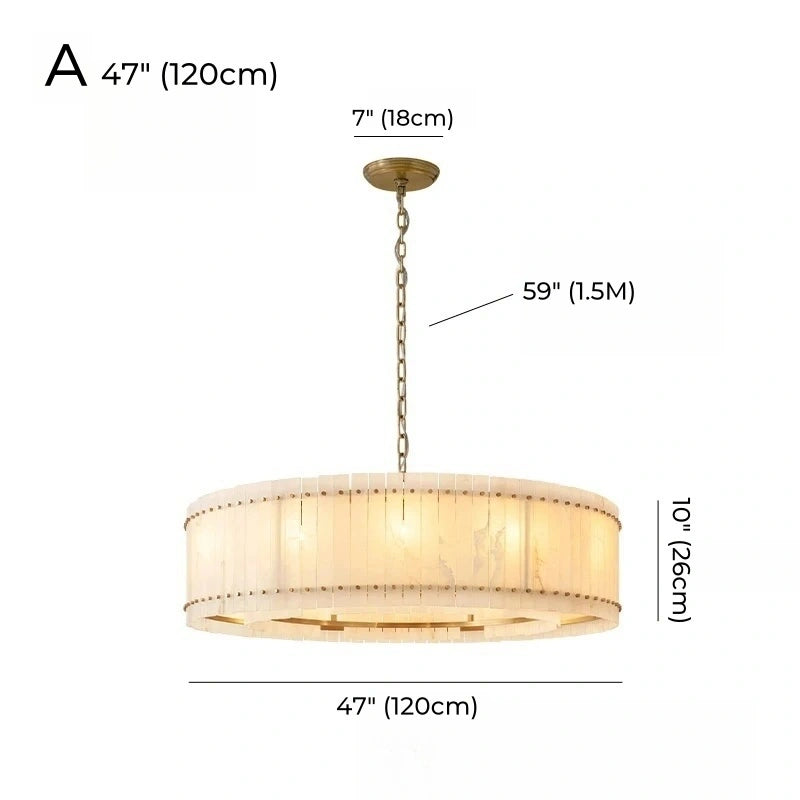 Mallory Multi-Tier Alabaster Chandelier, Dimmable
