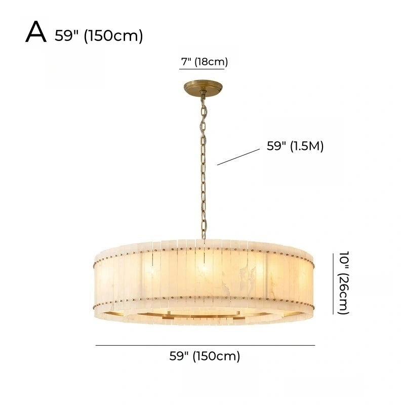 Mallory Multi-Tier Alabaster Chandelier, Dimmable