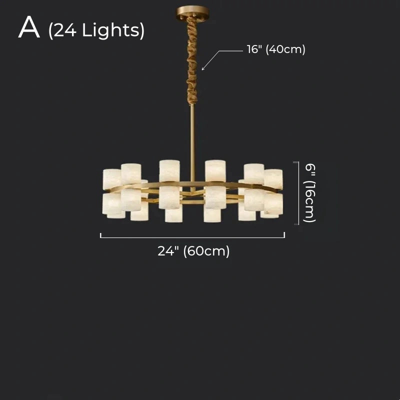 Grand Alabaster Cylinder LED Chandelier