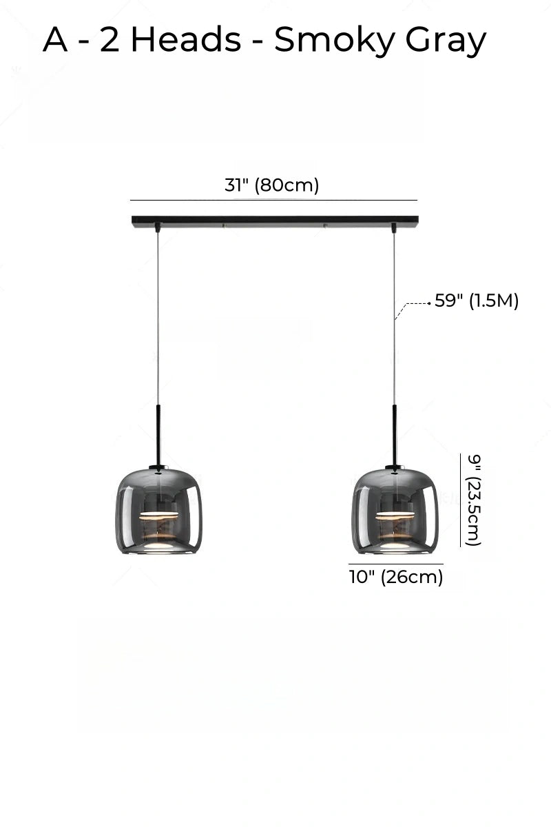 Nordic Designer Amber Glass LED Pendant light for Kitchen