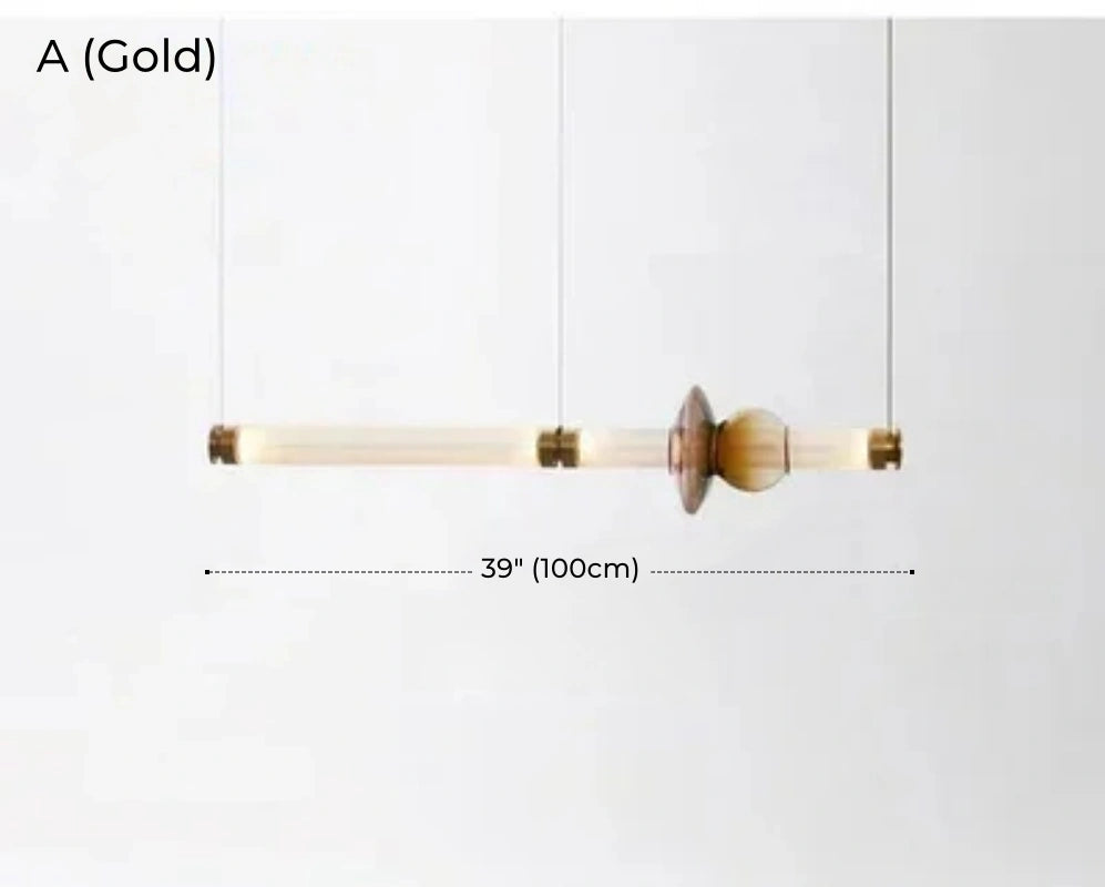 Italian Flute Linear Tube Glass Chandelier