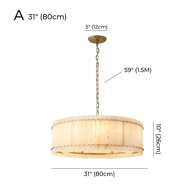 Mallory Multi-Tier Alabaster Chandelier, Dimmable