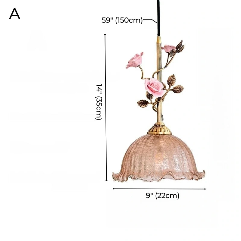 Botanical Floral Glass Pendant Light Collection