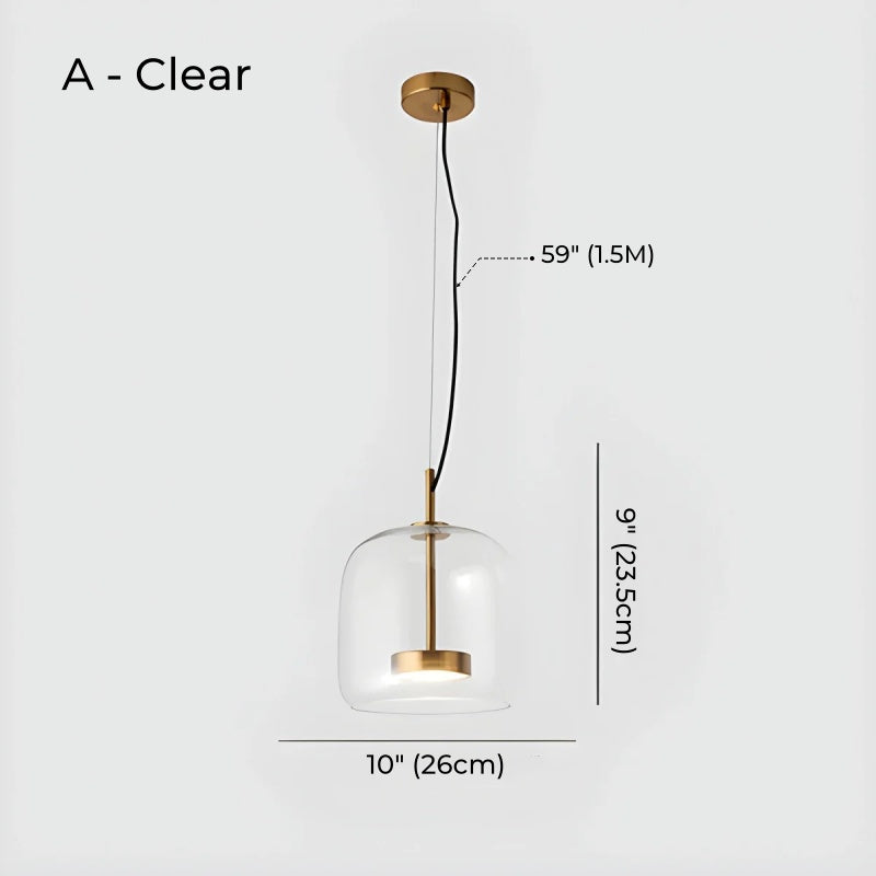 Nordic Designer Amber Glass LED Pendant light for Kitchen, Dimmable