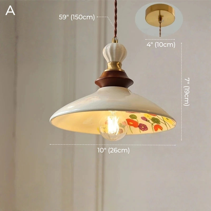 Maribel Botanical Ceramic Dish Pendant Light
