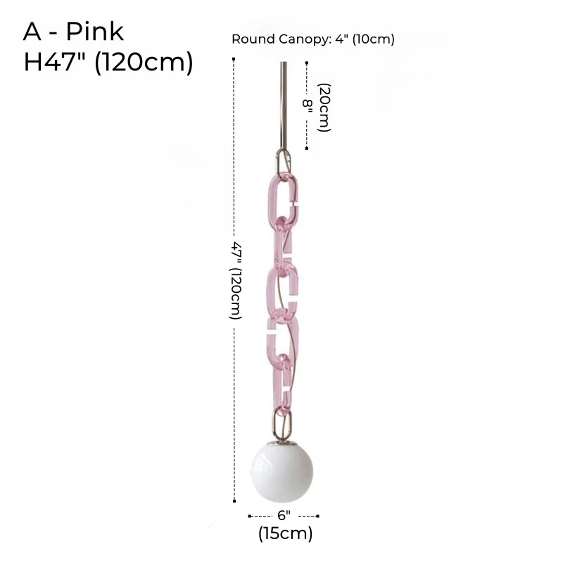 Hanging Chain Pendant Light with Globe