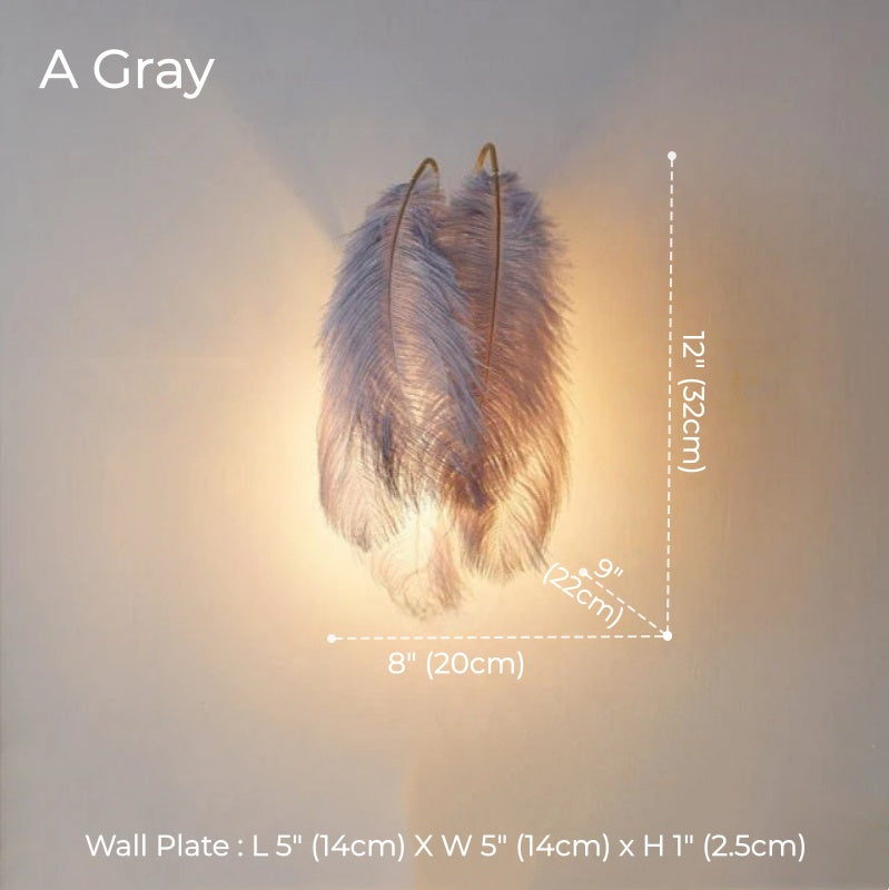 Scandinavian Feather wall light