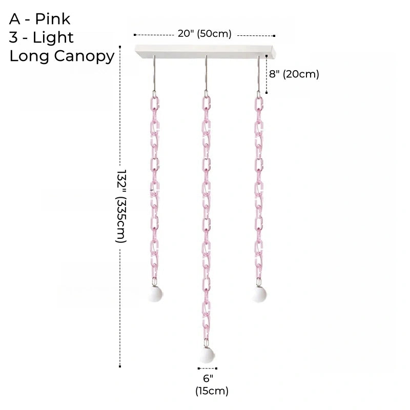 Hanging Chain Pendant Light with Globe