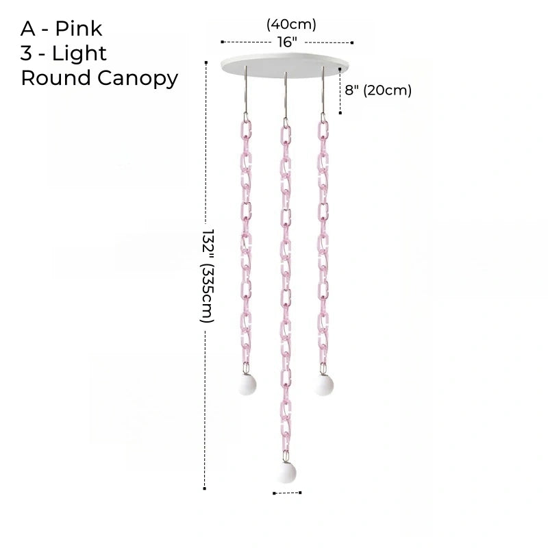 Hanging Chain Pendant Light with Globe