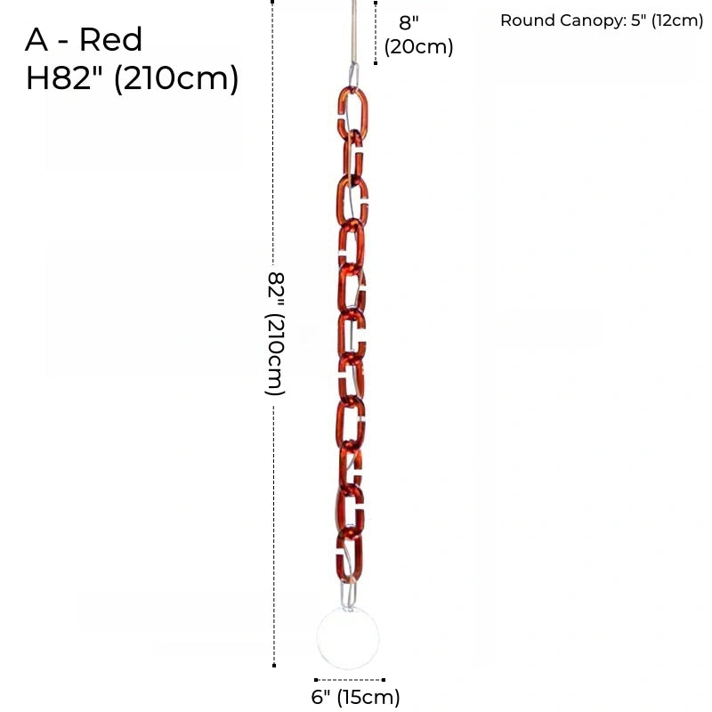 Hanging Chain Pendant Light with Globe