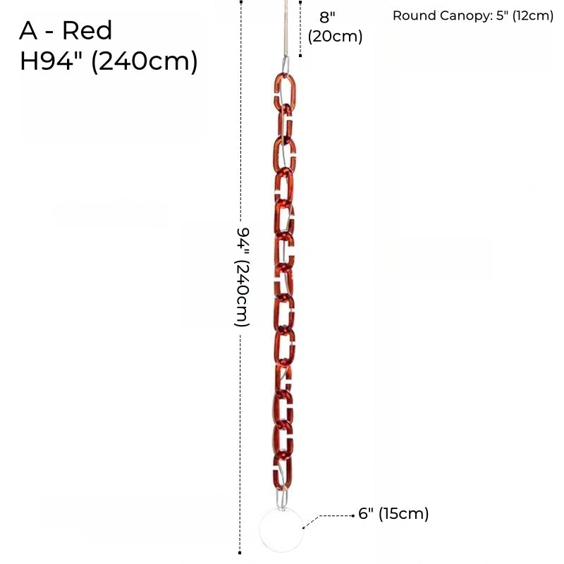 Hanging Chain Pendant Light with Globe