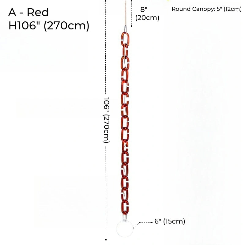 Hanging Chain Pendant Light with Globe