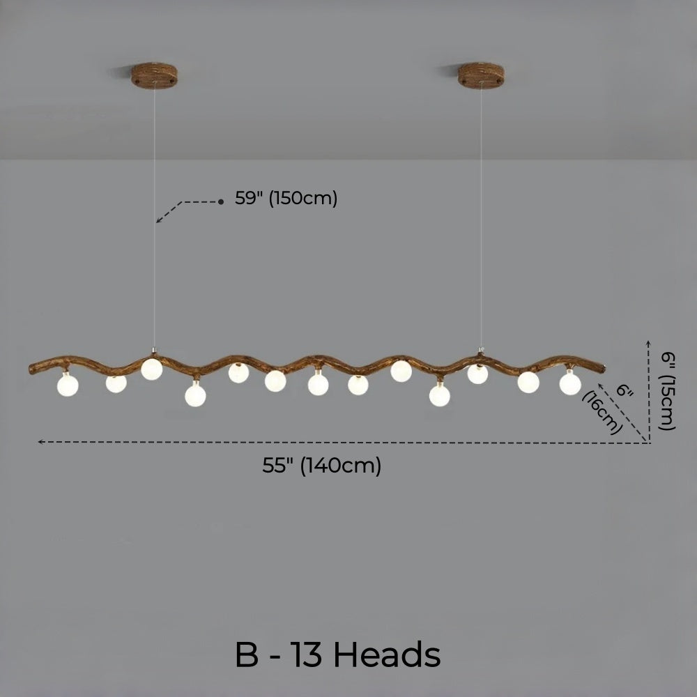 Sylvia Rustic Tree Branch Chandelier, Dimmable