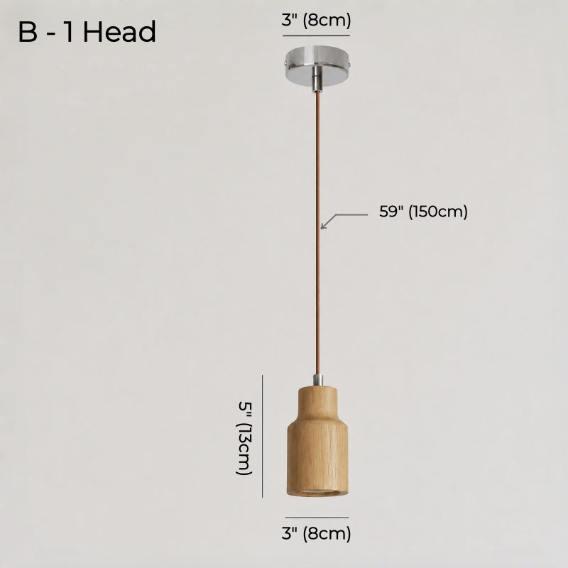 Japanese Minimalist Wood Pendant Light