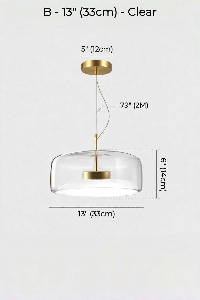 Nordic Designer Amber Glass LED Pendant light for Dinning, Dimmable