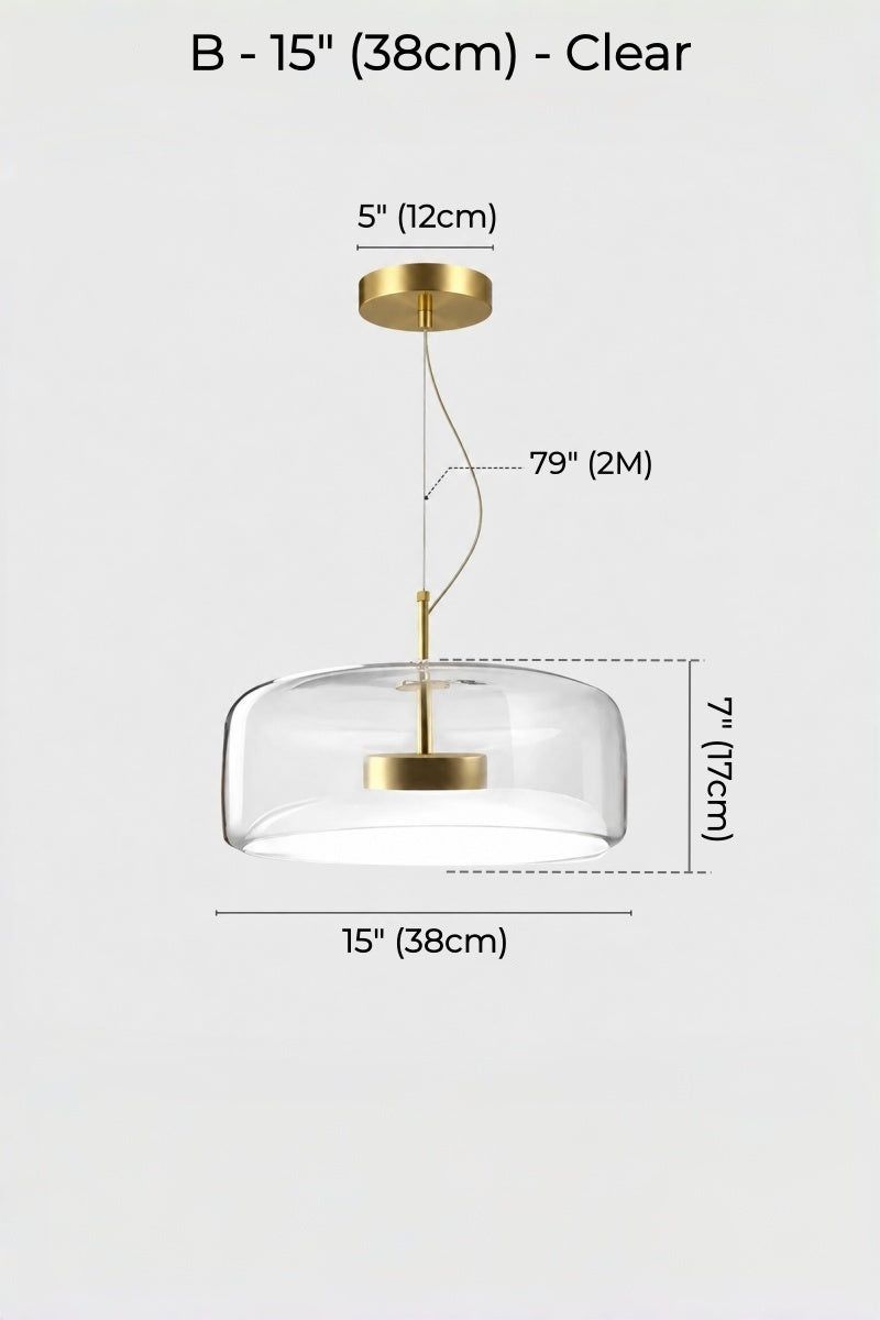 Nordic Designer Amber Glass LED Pendant light for Dinning, Dimmable
