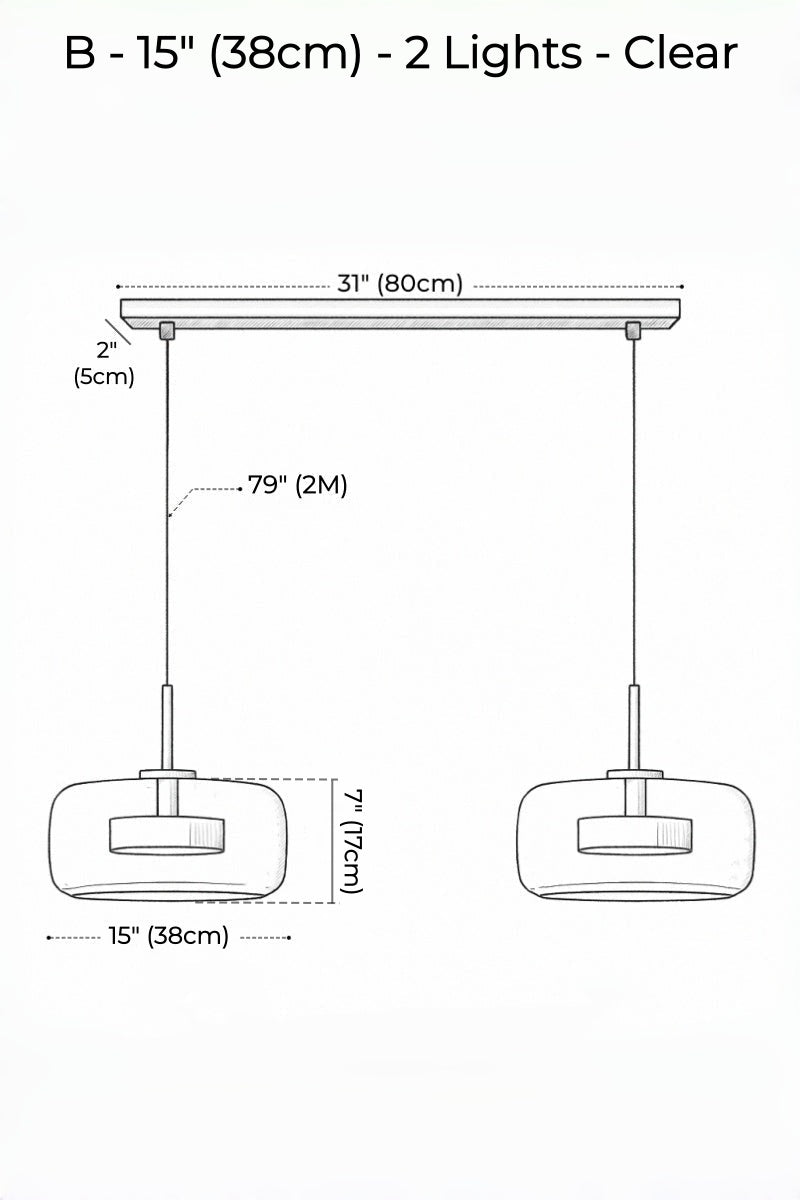 Nordic Designer Amber Glass LED Pendant light for Dinning, Dimmable